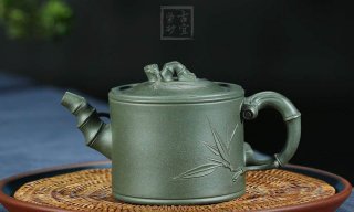 《竹段》宜興紫砂壺工藝美術(shù)師手工茶壺茶具天青泥竹段