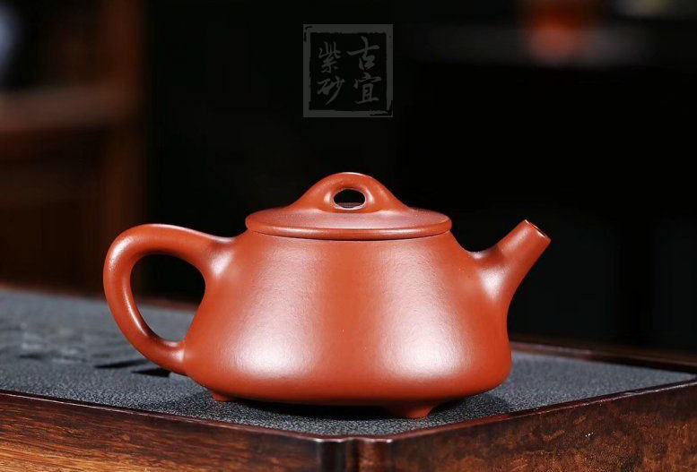 《子冶石瓢》宜興紫砂壺大紅袍全手工純手工茶壺茶具石瓢